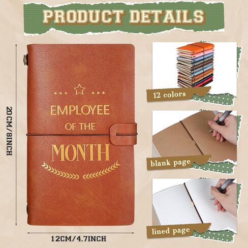 Yeaqee 12 Pack Team Appreciation Gift for Employees Bulk Thank You Gift Leather Notebook Bulk Travel Journal Employee of The Month Inspirational Notebooks for Coworker Women Men School Multicolor in Saudi Arabia