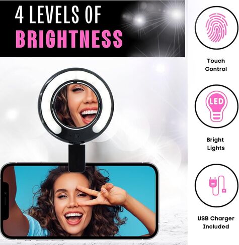 مرآة مكياج سيلفي من أونيكس بروفيشنال سيلف أوير مع مشبك عالمي، يمكن ربطها بالهاتف الخلوي، والخزانات وغيرها in Kuwait