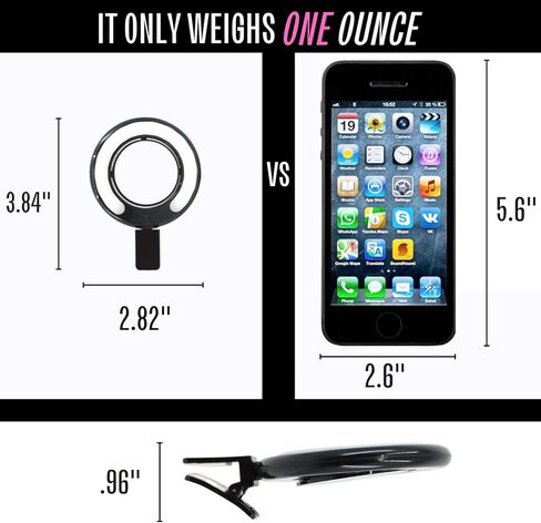 مرآة مكياج سيلفي من أونيكس بروفيشنال سيلف أوير مع مشبك عالمي، يمكن ربطها بالهاتف الخلوي، والخزانات وغيرها in Kuwait