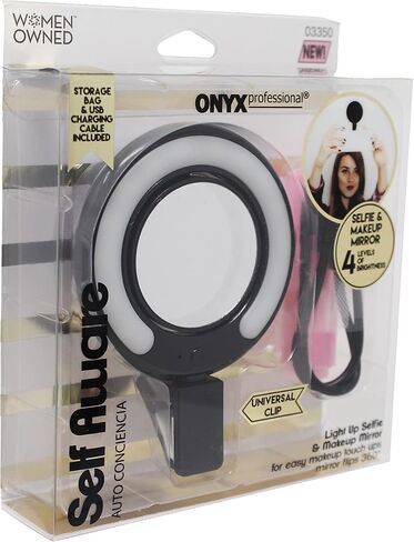 مرآة مكياج سيلفي من أونيكس بروفيشنال سيلف أوير مع مشبك عالمي، يمكن ربطها بالهاتف الخلوي، والخزانات وغيرها in Kuwait
