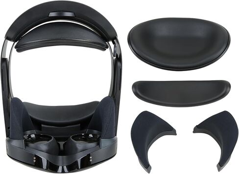 وسادة وسادة للجبهة ووسادة دماغ خلفية لجهاز ميتا كويست برو مع حاجبات الضوء المغناطيسية، غطاء تظليل وسادة وسادة الواقع الافتراضي ملحقات الواقع الافتراضي باللون الأسود in Kuwait