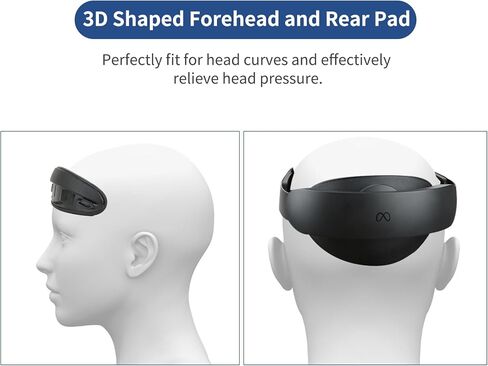 وسادة وسادة للجبهة ووسادة دماغ خلفية لجهاز ميتا كويست برو مع حاجبات الضوء المغناطيسية، غطاء تظليل وسادة وسادة الواقع الافتراضي ملحقات الواقع الافتراضي باللون الأسود in Kuwait