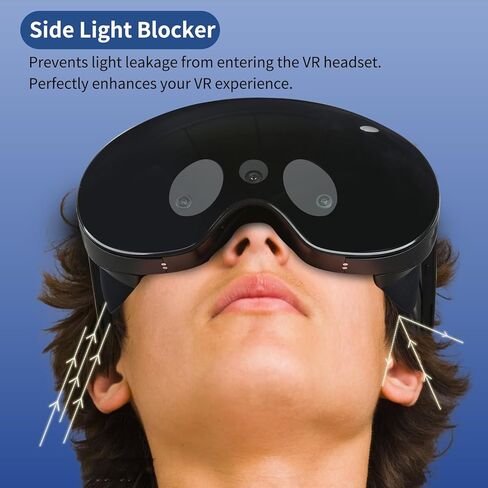 وسادة وسادة للجبهة ووسادة دماغ خلفية لجهاز ميتا كويست برو مع حاجبات الضوء المغناطيسية، غطاء تظليل وسادة وسادة الواقع الافتراضي ملحقات الواقع الافتراضي باللون الأسود in Kuwait