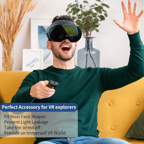 وسادة وسادة للجبهة ووسادة دماغ خلفية لجهاز ميتا كويست برو مع حاجبات الضوء المغناطيسية، غطاء تظليل وسادة وسادة الواقع الافتراضي ملحقات الواقع الافتراضي باللون الأسود in Kuwait