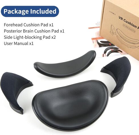 وسادة وسادة للجبهة ووسادة دماغ خلفية لجهاز ميتا كويست برو مع حاجبات الضوء المغناطيسية، غطاء تظليل وسادة وسادة الواقع الافتراضي ملحقات الواقع الافتراضي باللون الأسود in Kuwait