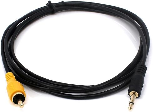 Yeebline 6Ft 3.5mm 1/8 بوصة قابس ذكر أحادي إلى RCA ذكر جاك كابل الصوت مطلي بالذهب (1) in Kuwait