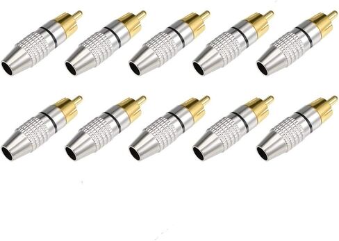 bnafes 10Pcs RCA Male Solderless Coax Audio Video Jack Adapter Wire Cable Connector in Saudi Arabia