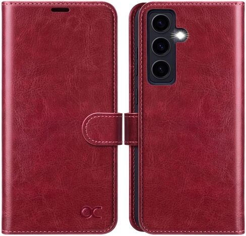 OCASE متوافق مع حافظة محفظة Galaxy S24 5G، حافظة قابلة للطي من جلد البولي يوريثان مع حامل بطاقات RFID Blocking Kickstand [غلاف داخلي من مادة TPU مقاوم للصدمات] غطاء هاتف (2024)، بني in Kuwait