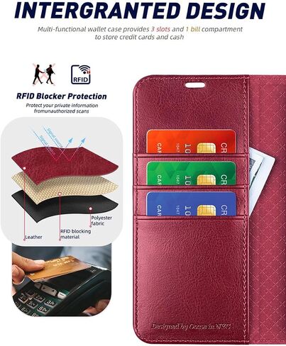 OCASE متوافق مع حافظة محفظة Galaxy S24 5G، حافظة قابلة للطي من جلد البولي يوريثان مع حامل بطاقات RFID Blocking Kickstand [غلاف داخلي من مادة TPU مقاوم للصدمات] غطاء هاتف (2024)، بني in Kuwait