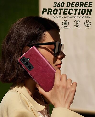 OCASE متوافق مع حافظة محفظة Galaxy S24 5G، حافظة قابلة للطي من جلد البولي يوريثان مع حامل بطاقات RFID Blocking Kickstand [غلاف داخلي من مادة TPU مقاوم للصدمات] غطاء هاتف (2024)، بني in Kuwait