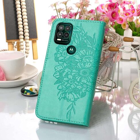 Moment Dextrad لمحفظة Moto G Stylus 5G، [مسند] [حزام المعصم] [فتحات حامل البطاقة] غطاء جلدي على شكل فراشة زهري لجراب Moto G Stylus 5G 2021 (أرجواني) in Kuwait