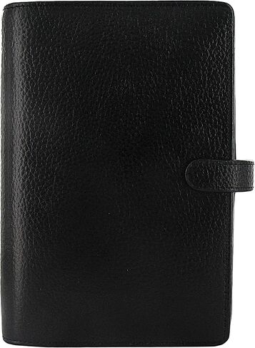 Filofax Finsbury Organizer, Personal Size, Black - Traditional Grained Leather, Six Rings, Week-to-View Calendar Diary, Multilingual, 2024 (C025302-24) in Saudi Arabia