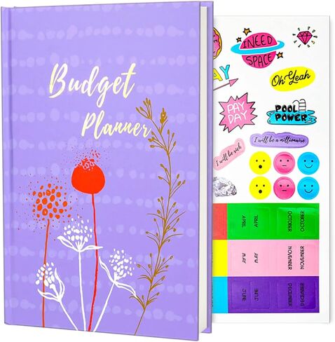 مخطط الميزانية، دفتر الحسابات الشهرية ومتتبع الفواتير، منظم مالي غير مؤرخ، دفتر تعقب النفقات مع جيب تخزين، إدارة تحسين أموالك، 7 بوصة × 10 بوصة in Kuwait