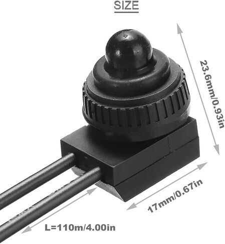 DKARDU 5 pcs Waterproof Push-Button Switch 12V ON/Off SPST Switch On-Off Light Wired Switch with Wiring Caps for Motorcycle/Auto Car Bathroom Fan (Black) in Saudi Arabia