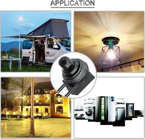 DKARDU 5 pcs Waterproof Push-Button Switch 12V ON/Off SPST Switch On-Off Light Wired Switch with Wiring Caps for Motorcycle/Auto Car Bathroom Fan (Black) in Saudi Arabia