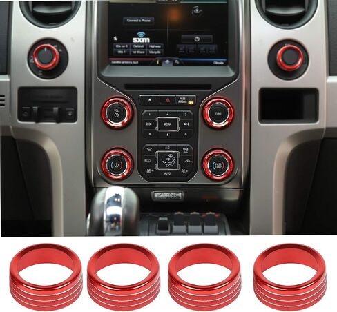 Voodonala for Ford F150 Air Conditioner Switch CD Button Knob for F150 2013 2014(Aluminum Alloy Red) in Saudi Arabia