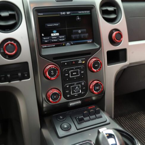 Voodonala for Ford F150 Air Conditioner Switch CD Button Knob for F150 2013 2014(Aluminum Alloy Red) in Saudi Arabia