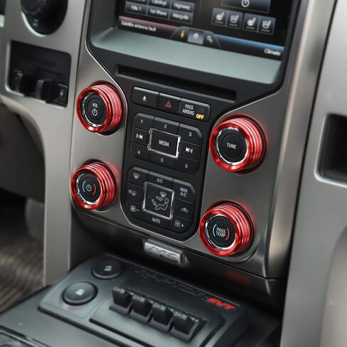 Voodonala for Ford F150 Air Conditioner Switch CD Button Knob for F150 2013 2014(Aluminum Alloy Red) in Saudi Arabia