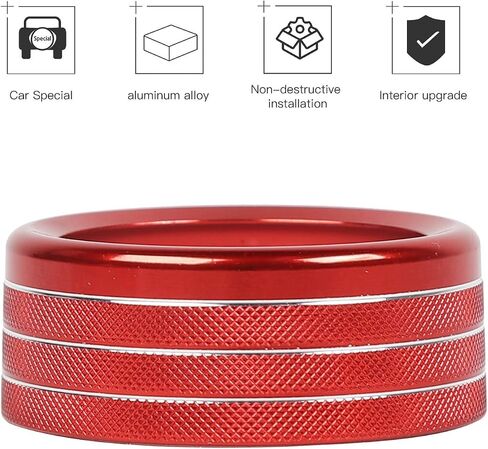 Voodonala for Ford F150 Air Conditioner Switch CD Button Knob for F150 2013 2014(Aluminum Alloy Red) in Saudi Arabia