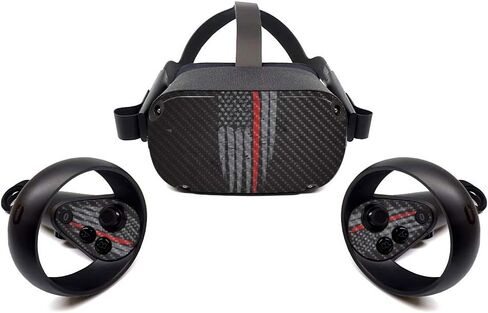 MightySkins Carbon Fiber Skin for Oculus Quest - Bald Eagle | Protective, Durable Textured Carbon Fiber Finish | Easy to Apply, Remove, and Change Styles | Made in The USA (CF-OCQU-Bald Eagle) in Kuwait