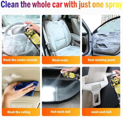 Multifunctional Foam Cleaner, Dry Cleaning Multi PurposeFoam Cleaner Spray, Foam Cleaner for Car and House Lemon Flavor, All-Purpose Household Cleaners for Kitchen in Kuwait
