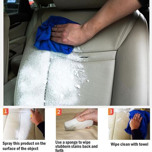 Multifunctional Foam Cleaner, Dry Cleaning Multi PurposeFoam Cleaner Spray, Foam Cleaner for Car and House Lemon Flavor, All-Purpose Household Cleaners for Kitchen in Kuwait