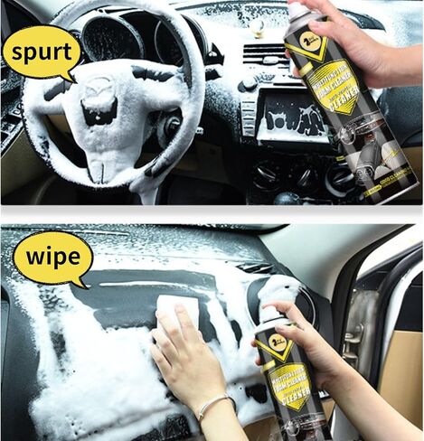 Multifunctional Foam Cleaner, Dry Cleaning Multi PurposeFoam Cleaner Spray, Foam Cleaner for Car and House Lemon Flavor, All-Purpose Household Cleaners for Kitchen in Kuwait