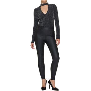 HUE Women's High Rise Coated Denim Legging in Kuwait