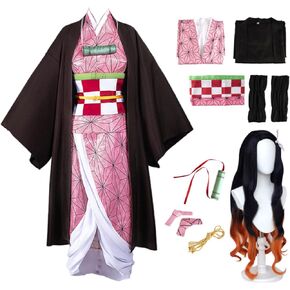 Moalioi Nezuko Cosplay set All Anime Cosplay Kimono Costume,Adult/Child/Wigs- A variety of styles to choose from