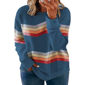 VISLILY Plus-Size Sweatshirts for Women Color Block Pullover Tops