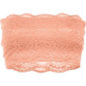 TL Women's Single or 2 Pieces Floral Lace Strapless Bra, Seamless Tube Top Bandeau Bralettes with Stertchy Chest Wrap in Kuwait