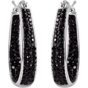 Shop LC Multicolor Crystal Hoop Earrings for Women Silver Plated Sparkle Bling Inside Out Jewelry Gifts