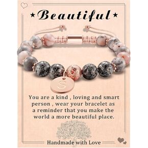 Btysun Initial Bracelets for Women Teen Girls Best Friend Graduation Birthday Gifts for Her Letter A-Z Beaded Bracelet Sister Daughter Mother's Day Mom Female Christmas Jewelry