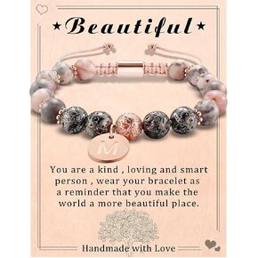 Btysun Initial Bracelets for Women Teen Girls Best Friend Graduation Birthday Gifts for Her Letter A-Z Beaded Bracelet Sister Daughter Mother's Day Mom Female Christmas Jewelry in Kuwait