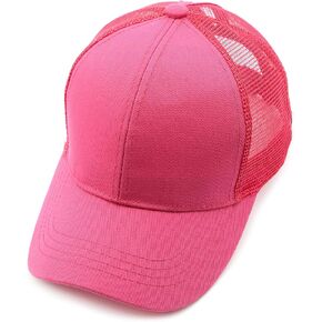 قبعات CC Hatsandscarf على شكل ذيل حصان، قبعة بيسبول سادة من Messy Buns Trucker (BT-6) in Kuwait