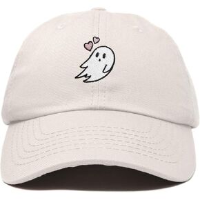 DALIX Embroidered Heartly Ghost Baseball Cotton Cap Women