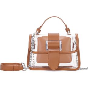 KOOIJNKO Clear Shoulder Bag Purse 2 in 1 Transparent Crossbody Bag Jelly Handbag