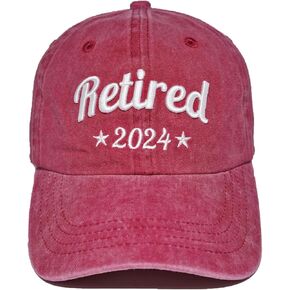 Giavuwn Retired Since 2023 Hat, Vintage Adjustable Cotton Embroidered Baseball Cap Retirement Gifts for Men Women Retirees