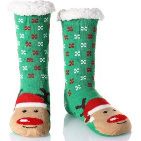 CAYYET الشتاء غامض النعال الجوارب عدم الانزلاق للنساء والرجال لينة مريحة الصوف بطانة متماسكة سميكة الدافئة عيد الميلاد الجوارب in Kuwait