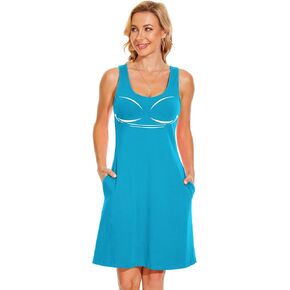 فستان TAIPOVE بظهر Racerback وحمالة صدر مدمجة وفساتين مريحة وفساتين غير رسمية مع جيوب in Kuwait