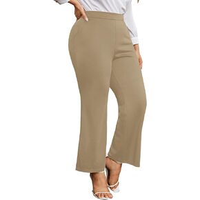 Kim Curvy Plus Size Flare Dress Pants Pants for Women High Waist Pants Bell Bottom with Pockets for Work and Casual in Kuwait