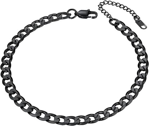 Cuban Link/Figaro/Wheat Chain Anklets for Women Men 8.5+2 Inch Extender Stainless Steel/18K Gold Plated Ankle Bracelets Beach or Party Foot Jewelry in Kuwait