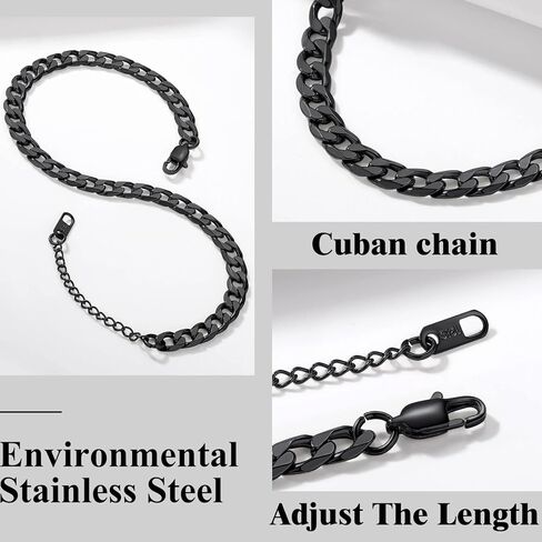 Cuban Link/Figaro/Wheat Chain Anklets for Women Men 8.5+2 Inch Extender Stainless Steel/18K Gold Plated Ankle Bracelets Beach or Party Foot Jewelry in Kuwait