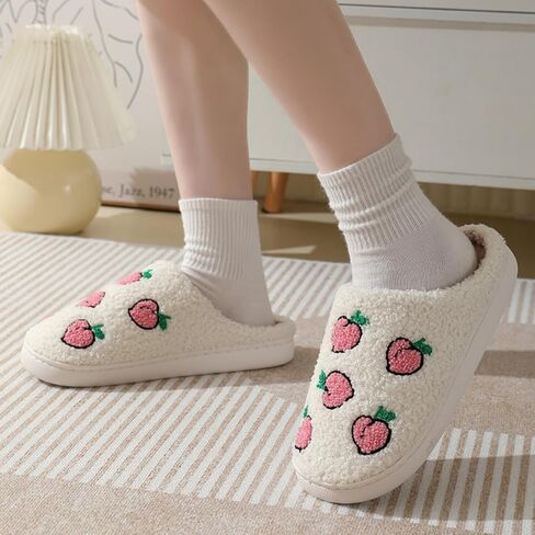 FAYUEKEY House Slippers for Women Fuzzy Mens Fruit Series Strawberry Memory Foam slippers Bedroom Shoes in Saudi Arabia