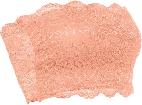 TL Women's Single or 2 Pieces Floral Lace Strapless Bra, Seamless Tube Top Bandeau Bralettes with Stertchy Chest Wrap in Kuwait