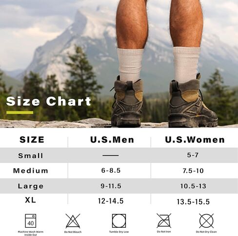 Merino Wool Hiking Socks for Cold Weather Socks Thermal Warm Crew Winter Boot Cushion Socks in Saudi Arabia
