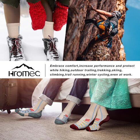 Merino Wool Hiking Socks for Cold Weather Socks Thermal Warm Crew Winter Boot Cushion Socks in Saudi Arabia