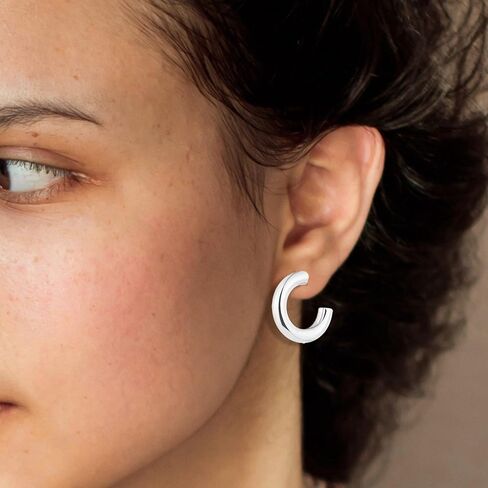 6 Pairs Gold Hoop Earrings for Women, 14K Gold Plated Huggie Hoop Earrings Set Hypoallergenic Lightweight Chunky Open Hoops Jewelry for Gift in Saudi Arabia