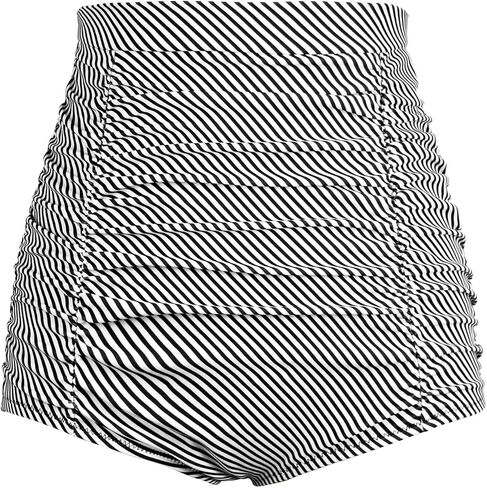 Balasami Women's Retro High Waisted Bikini Swimsuit Bottoms Ruched Vintage Swim Short Tankinis in Saudi Arabia