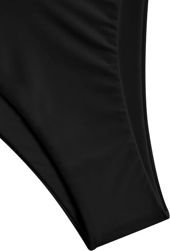 ZAFUL Women's High Cut Plain Bikini Bottom Mid Waist Solid Swimsuit Briefs Cheeky Bathing Suit High Leg Swim Bottoms in Kuwait